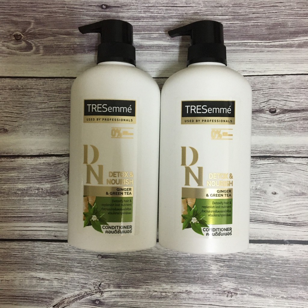 Dầu xả TResemme Detox &amp; Nousrish Gừng và trà xanh Thái Lan 450ml DÀNH CHO TÓC KHÔ XỈN MÀU