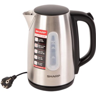 Ấm siêu tốc Sharp EKJ-17VSS-ST 1.7 lít (Hàng chính hãng, nấu nước nhanh, thiết kế sang trọng)