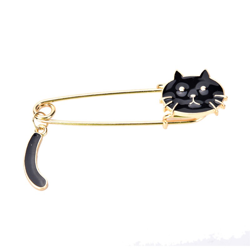 [springeven] Ghim Cài Áo Hình Mèo Đen Trắng Dễ Thương Tinh Tế Thời Trang Cho Nữ