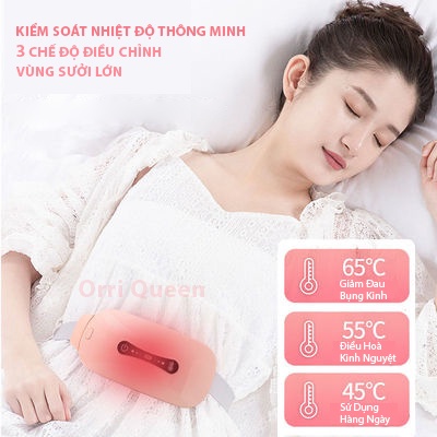 Máy Giảm Đau Bụng Kinh Massage Bụng Rung - Chườm Nóng 3 Chế Độ