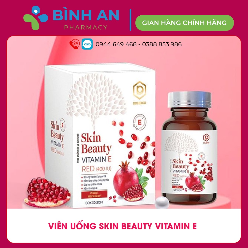 Skin beauty vitamin E chống lão hoá đẹp da, E đỏ