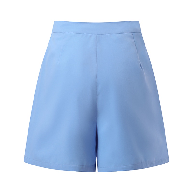 Quần short ZANZEA xếp li màu trơn phối túi bên hông thời trang đường phố cá tính cho nữ