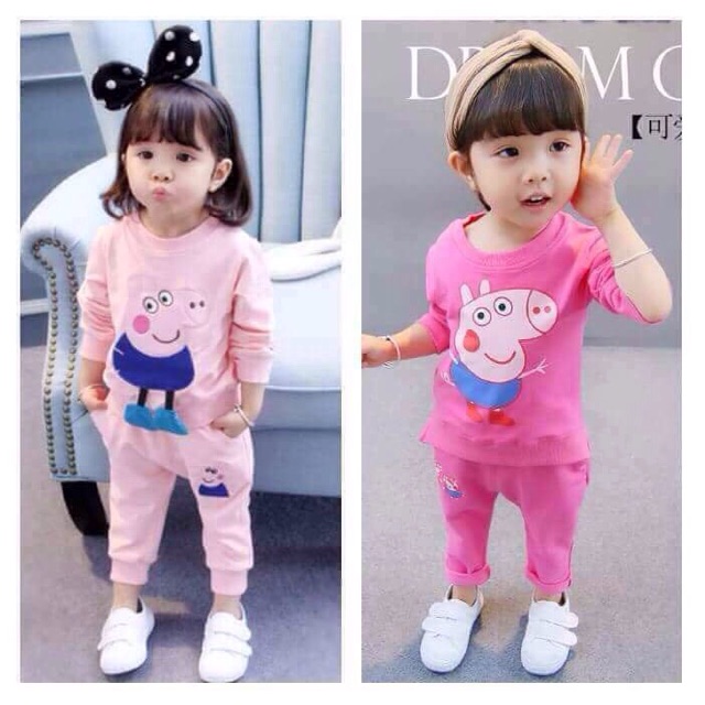 Bộ nỉ da cá cho bé gái