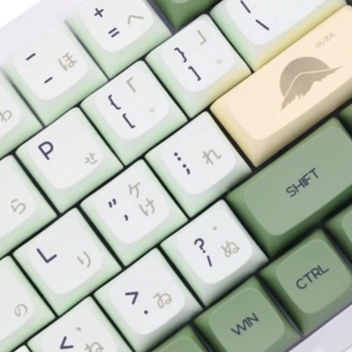 Bộ keycap XDA PBT Matcha Trà Xanh 125 nút in Dye-Sub Font chữ to ( hỗ trợ layout 61 64 87 104 108 Phím )