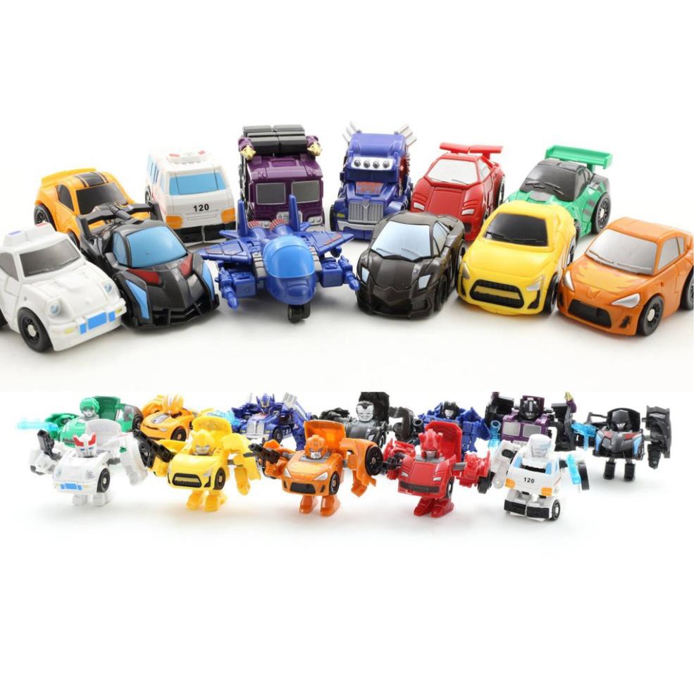 Bộ 12 Mini Cars Kid Robot Transformation