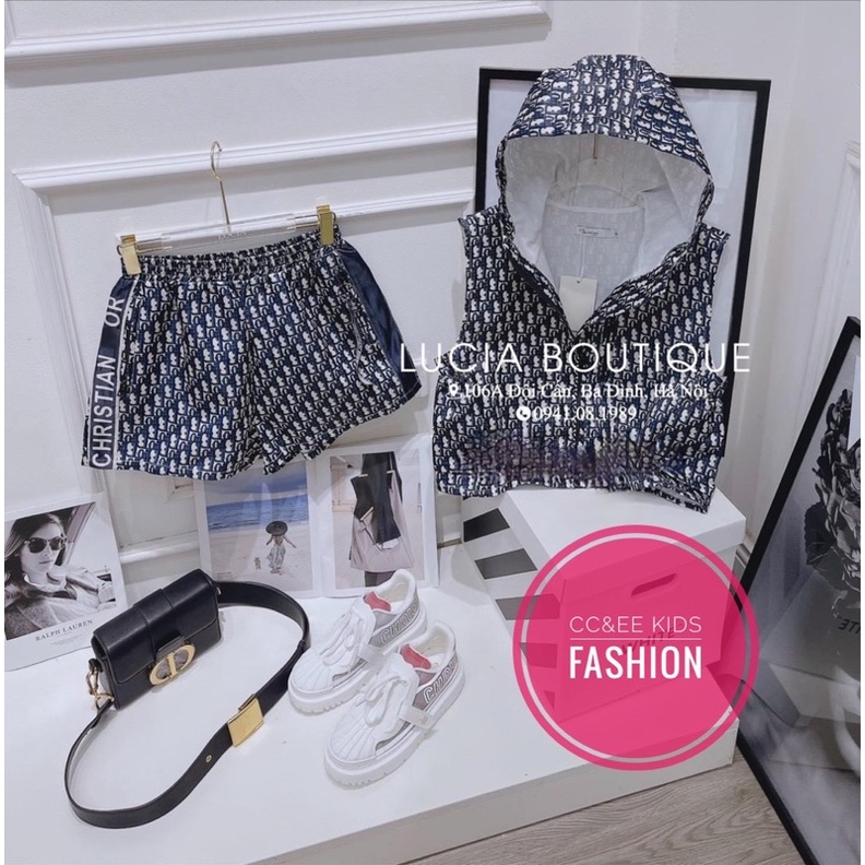 Bộ khoá mũ Di..O in tràn phong cách 3 chi tiết cho bé