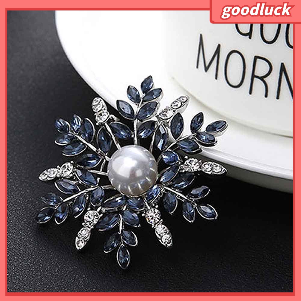 Ghim Cài Áo Hình Hoa Tuyết Đính Đá Và Ngọc Trai Giả Thời Trang Cho Nữ