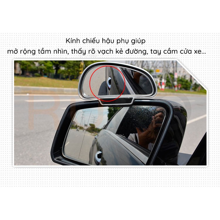 Sub kính chiếu hậu có thể chỉnh kính nghiêng trái phải mở rộng góc nhìn cho ô tô, xe hơi Blind Sport Mirror bên trái