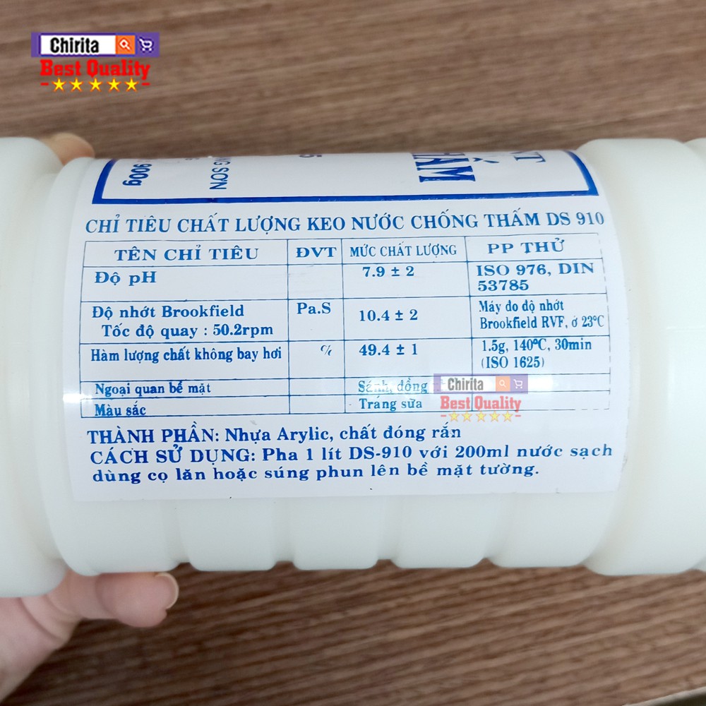 Keo Nước Chống Thấm DS910 Pha Xi Măng ( 900GR ) - Keo Chống Thấm Nước Hiệu Quả, Keo Chống Thấm Nước Tường, Keo Chống Dột