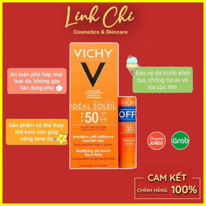 Set Kem Chống Nắng Vichy Tặng Kèm Son Dưỡng