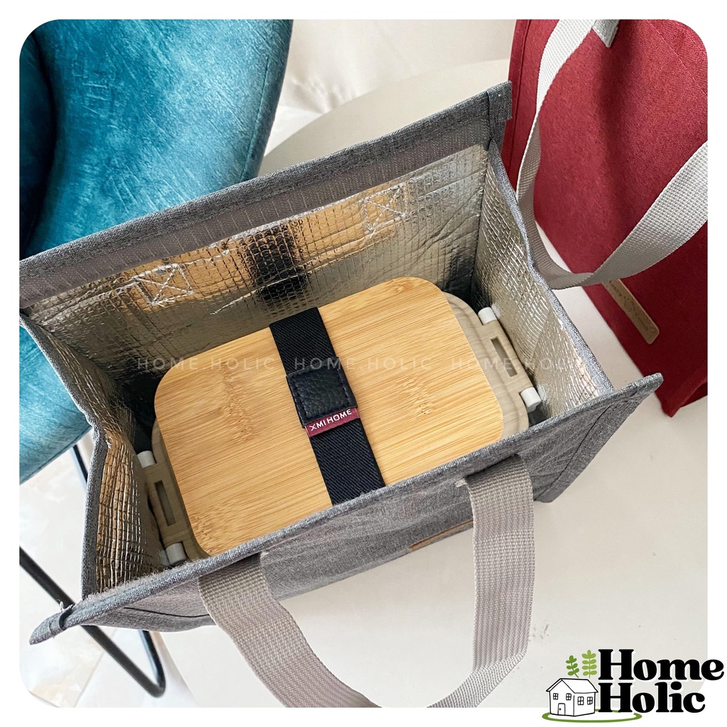 Túi Giữ Nhiệt Chống Thấm Đa Năng Bằng Vải Oxford Cao Cấp Đựng Thực Phẩm Hộp Cơm Home Holic