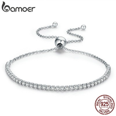 Vòng Tay Bamoer SCB02946 Bằng Bạc 925 Đính Đá Xinh Xắn Cho Nữ