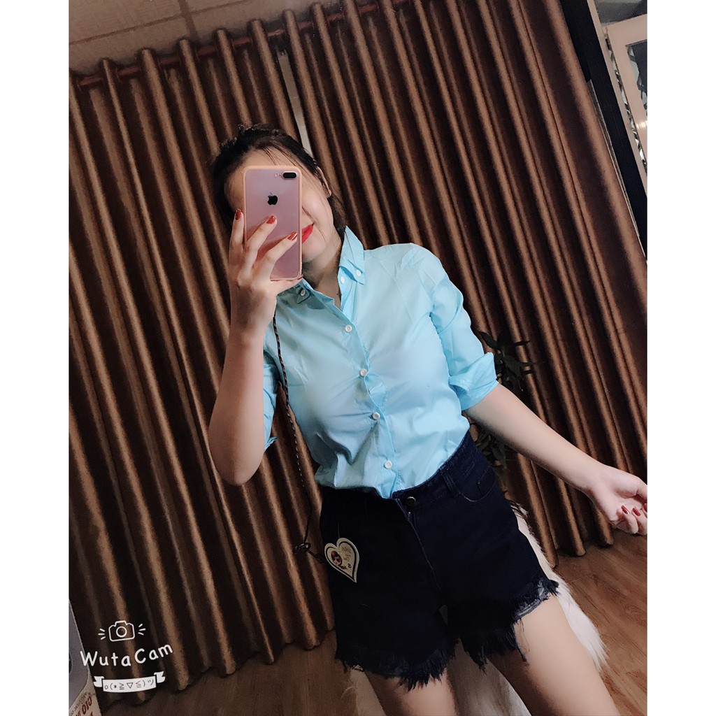 🌟HCM🌟🌺🌺️⚡ÁO SƠ MI ĐEN TRẮNG ĐỎ XÁM XANH NGỌC DÀNH CHO NAM NỮ MINA-FASHION 2803 | BigBuy360 - bigbuy360.vn