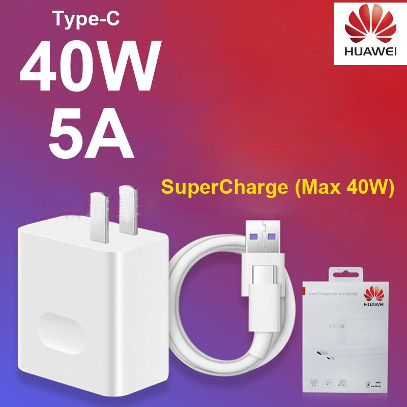 Bộ sạc 5A-40W Cho Huawei P30pro / Mate20pro / nova5 / P20 / P10 / Mate10 / Mate9 Super Flash Charge 5A Đầu sạc 40W