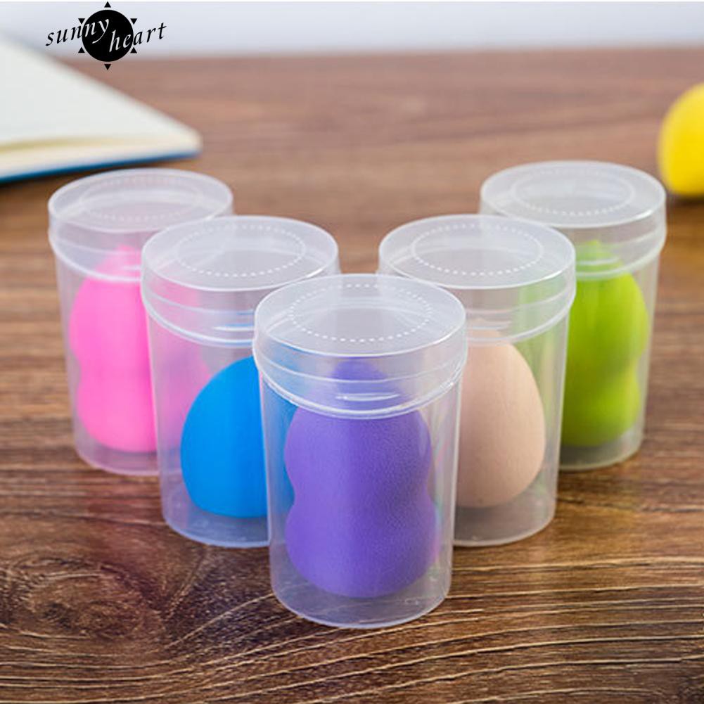 Hộp Nhựa Tròn Đựng Mút Tán Kem Nền Tiện Lợi