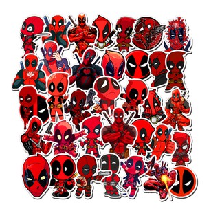 Set 35 miếng dán hình phim Deadpool chống thấm nước trang trí vali / đàn/ laptop/ điện thoại