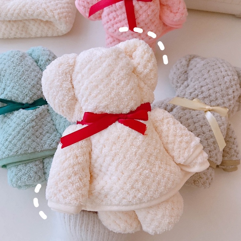 1 Set Khăn Lông Cừu San Hô Dày 30x30cm Thấm Hút Tốt Đa Năng