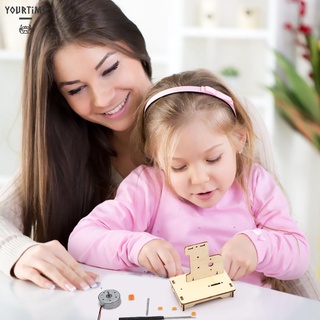 Đồ chơi DIY Wooden Hand Cranked Generator Toy Kids Physical Science Experiment Kits