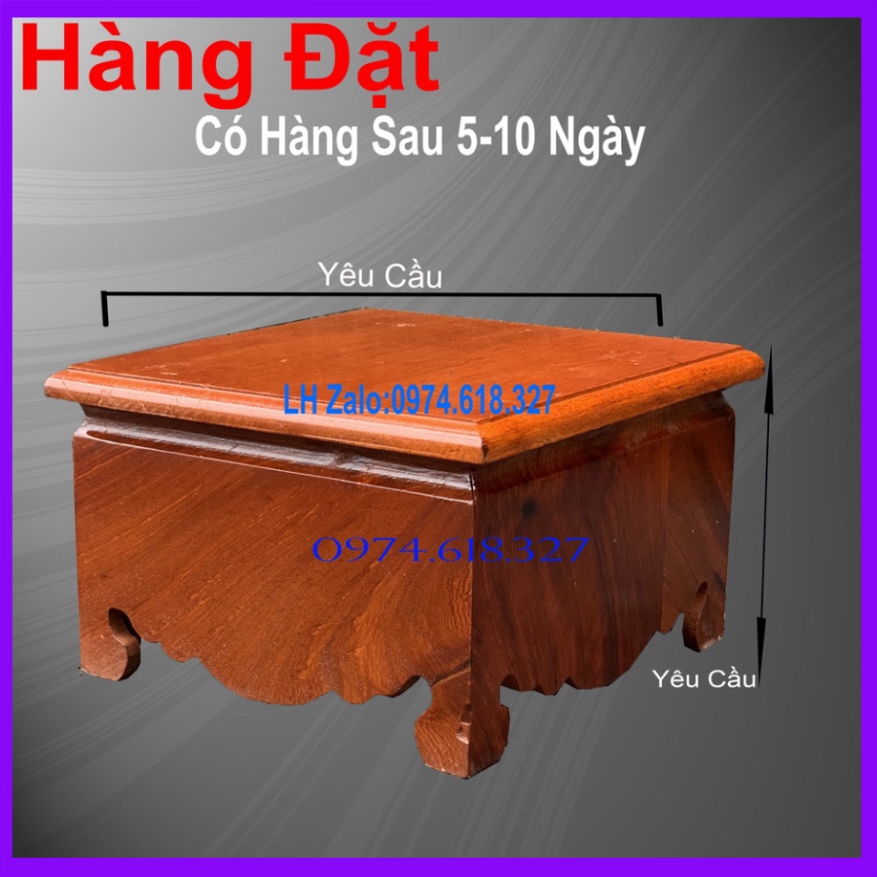 (459 người Đã Đặt)Đế Kỷ Vuông Trơn,Nhất Sơn Gỗ Hương Theo Yêu Cầu