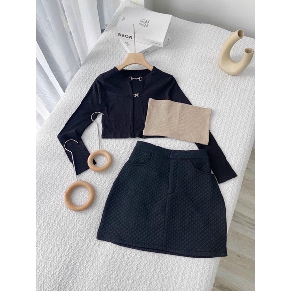 SET CVAY Ô KÈM ÁO Khoác Khoan Bra NUDE (Ảnh thật)