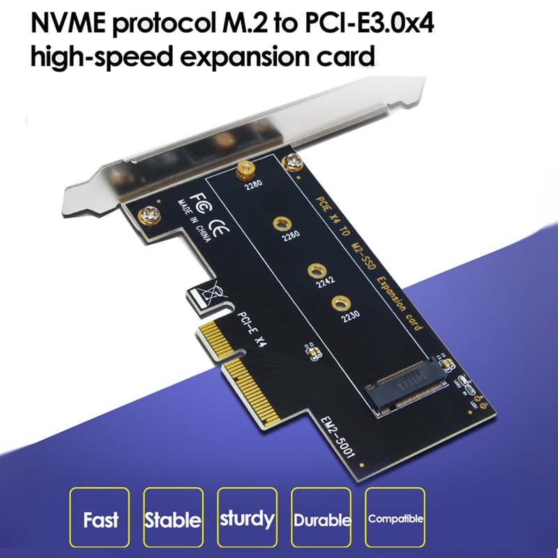 Thẻ Mở Rộng PCI-E 3.0 X4 Sang NVMe M.2 NGFF SSD Cho 2230 / 2242 / 2260 / 2280 M.2 SSD