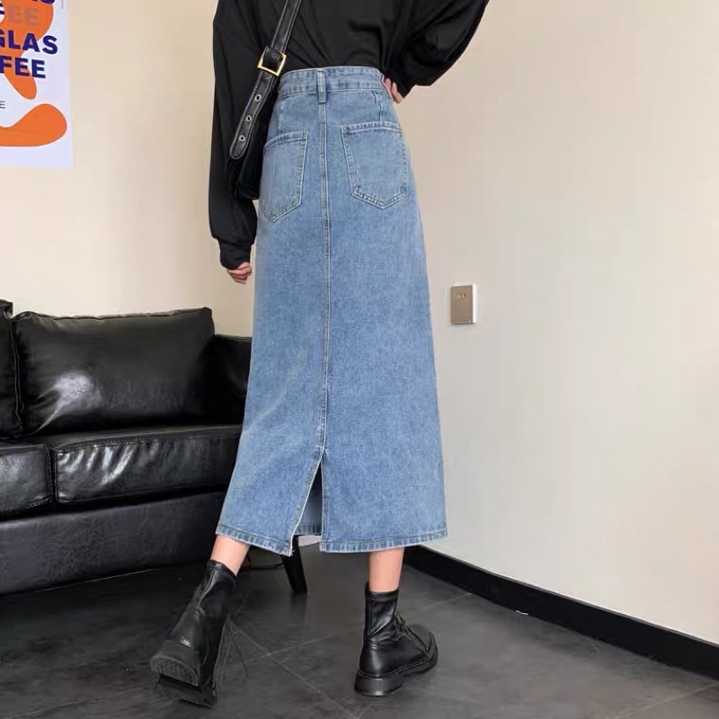 Chân váy jeans dài bigsize ulzzang Order
