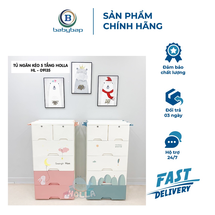 Tủ Nhựa Ngăn Kéo 5 Tầng Siêu Chắc Chắn Holla HL-09135 - Shop BabyBap