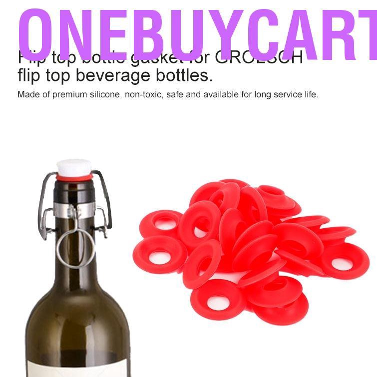 Bộ 25 vòng niêm phong bằng silicon màu đỏ gắn nắp chai rượu tự nấu tại nhà