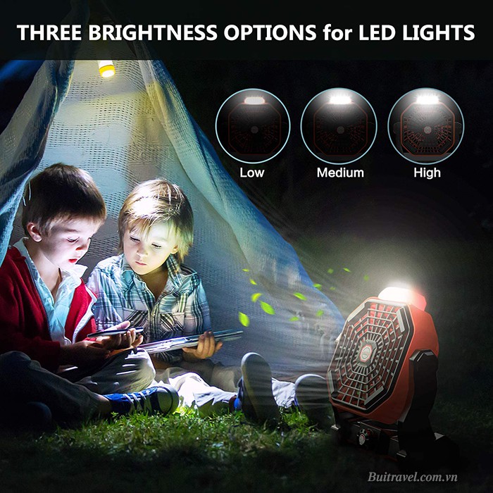 Đèn quạt tích điện dã ngoại X20- Máy quạt tích hợp đèn led du lịch 2in1- Billba Outdoors
