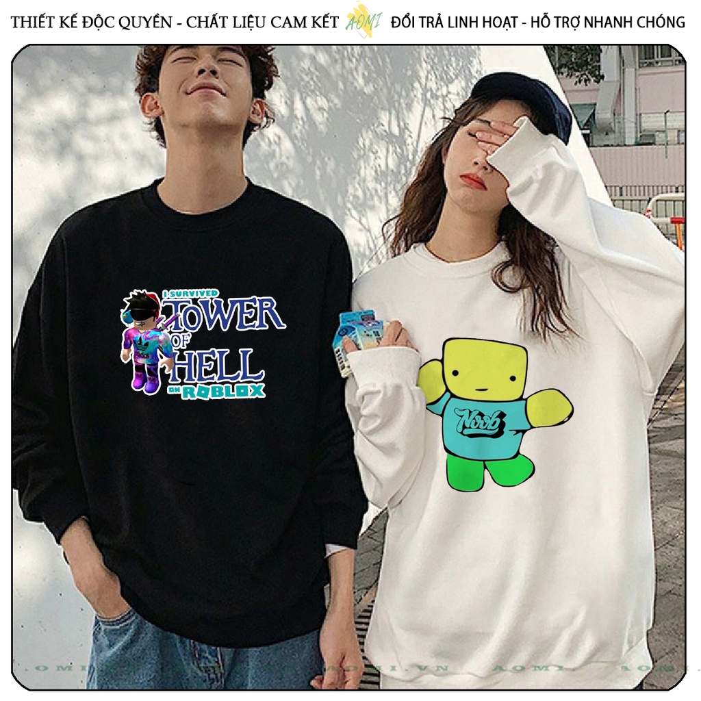 Áo Nỉ Bông robloxing game Sweater tay dài da cá unisex full size AOMIVN