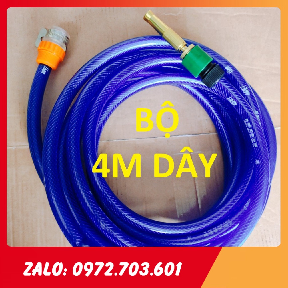 Đầu vòi xịt tăng áp mini, 4m dây phun nước rửa xe, tưới cây tăng áp đa năng [GIÁ TỐT]