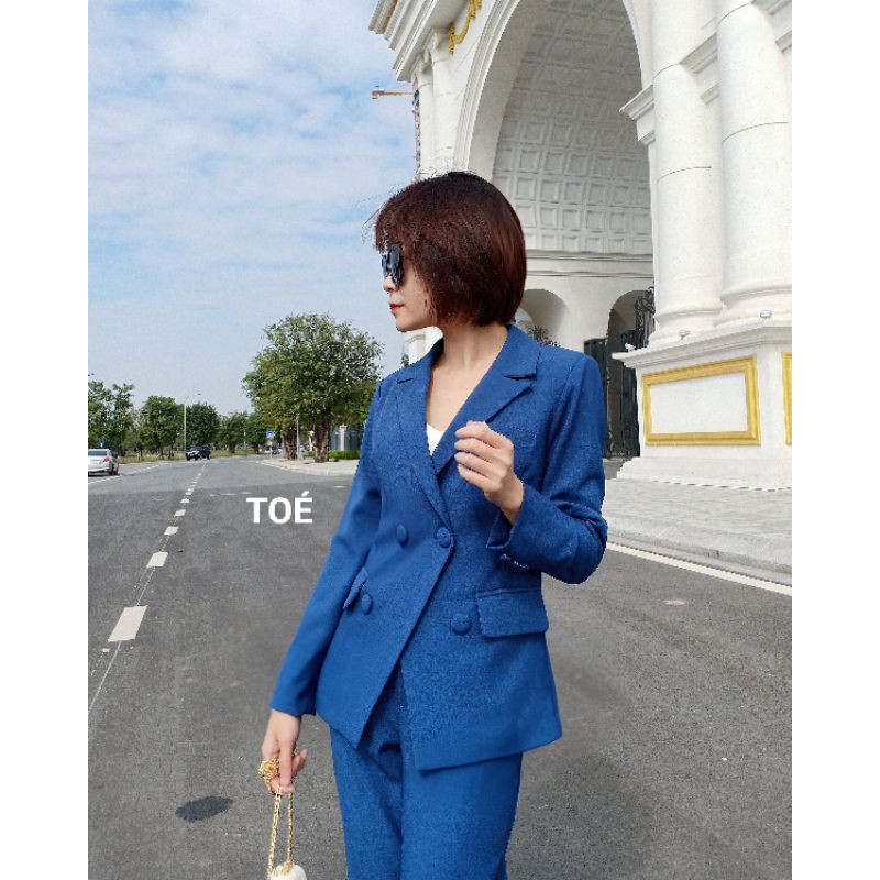 Vest chiết eo nhẹ màu xanh | BigBuy360 - bigbuy360.vn