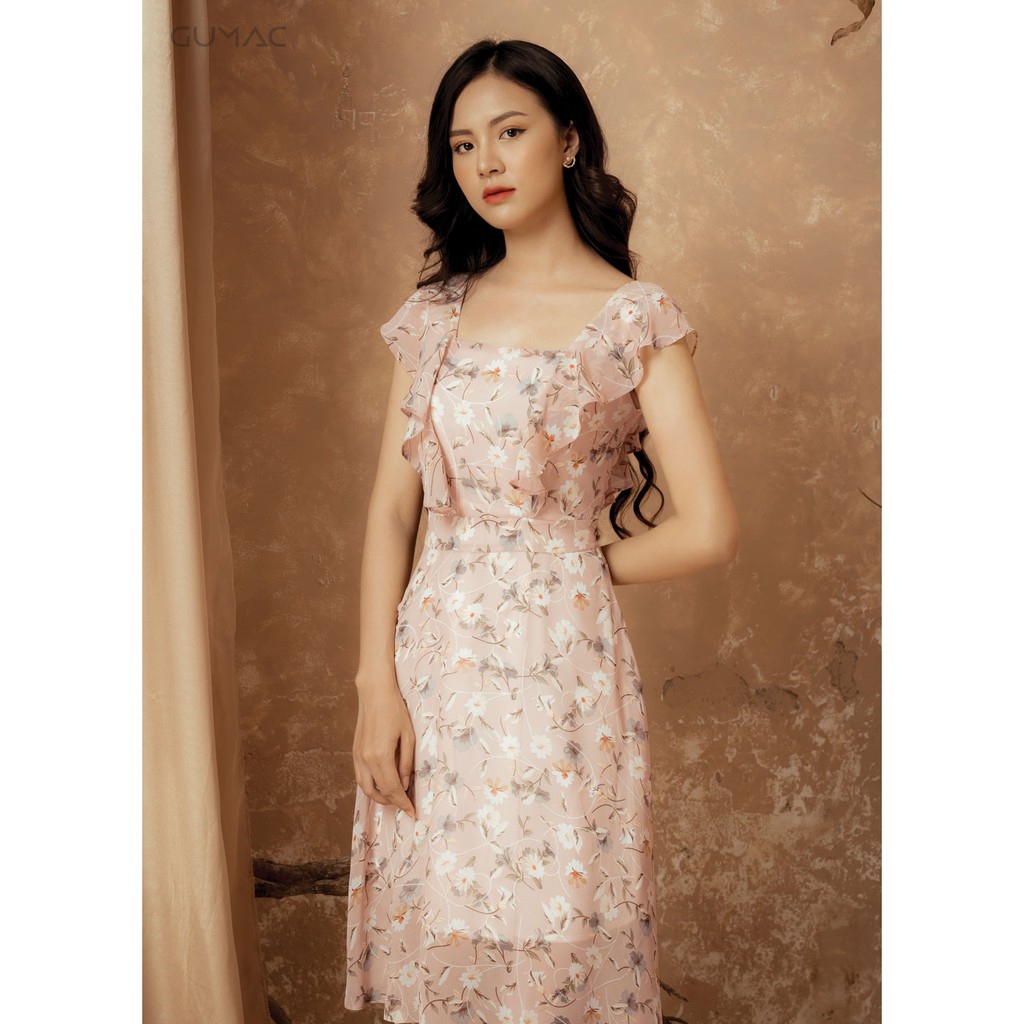 [Mã WASGIFT giảm 35K đơn 350K] Đầm nữ họa tiết cánh tiên GUMAC MS129108_HONG | BigBuy360 - bigbuy360.vn