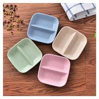 Đĩa Đựng Gia Vị 2 Ngăn Bằng Lúa Mạch