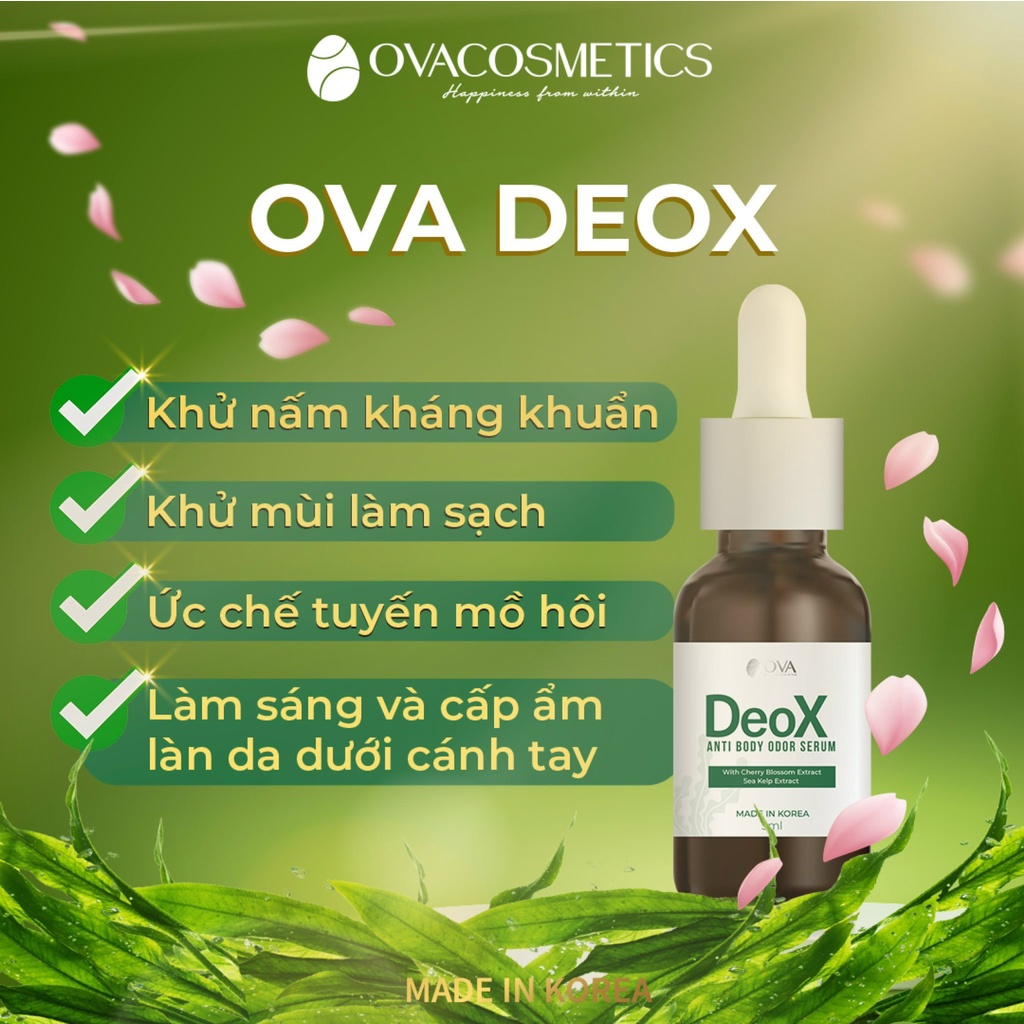 Serum khử mùi hôi nách Ova DeoX làm sáng da vùng nách an toàn thiên nhiên 5ml