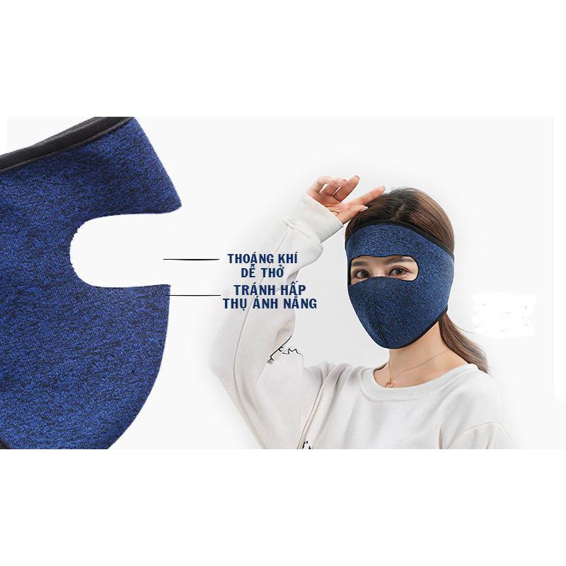 Khẩu trang Ninja dán gáy 2 lớp vải nỉ mềm mại thấm hút tốt chống nắng chống bụi chạy xe ôm khít vừa khuôn mặt nam nữ hè | BigBuy360 - bigbuy360.vn