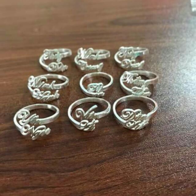 Nhẫn bạc khắc tên