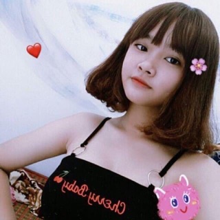 Áo 2 dây thêu cherry - áo croptop