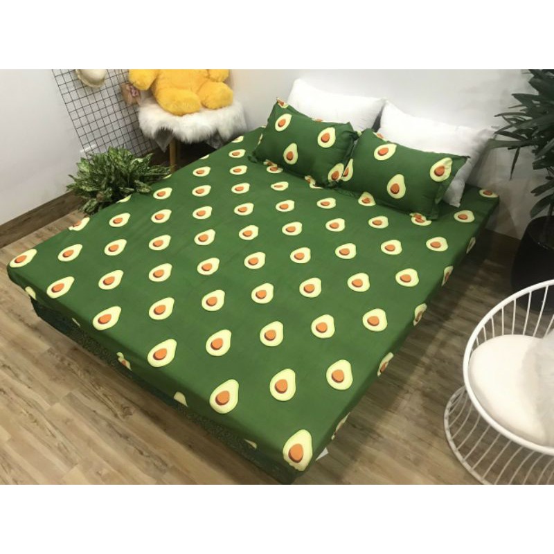 Ga poly cotton loại đẹp tặng kèm 2 vỏ áo gối, ga chun bọc nệm nhiều kích thước giường | BigBuy360 - bigbuy360.vn