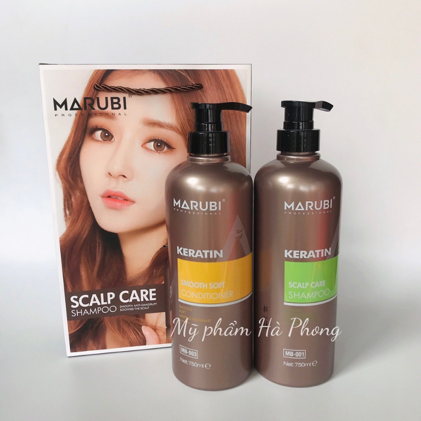Dầu gội MARUBI Dầu Xả MARUBI Phục Hồi Mềm Mượt Tri Gầu Ngăn Ngừa Gẫy Rụng 750ml ( Chính Hãng )