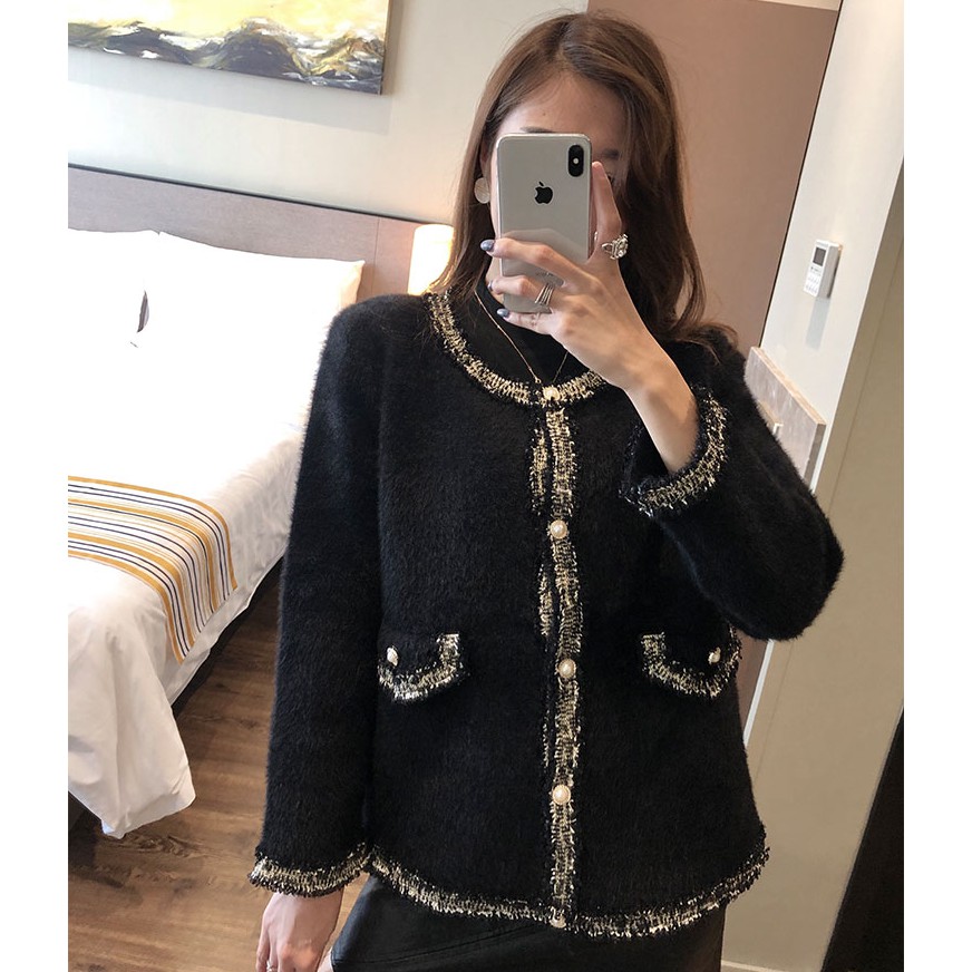 (HÀNG ORDER) Áo len lông viền tweed GNCM | BigBuy360 - bigbuy360.vn