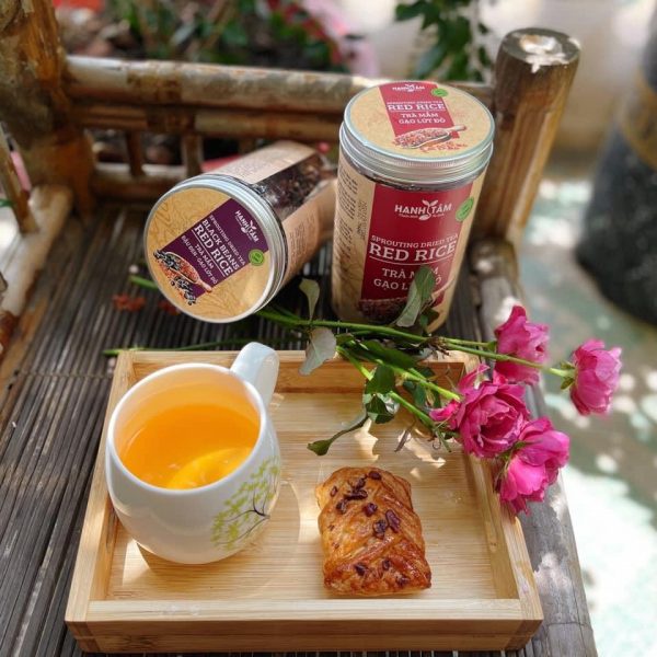 Trà mầm đậu đen mix gạo lứt đỏ HẠNH TÂM hộp 500gr