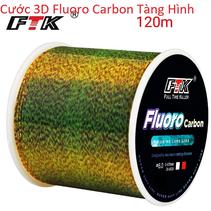 Dây Cước Câu Cá 3D Fluoro Carbon Tàng Hình 120m