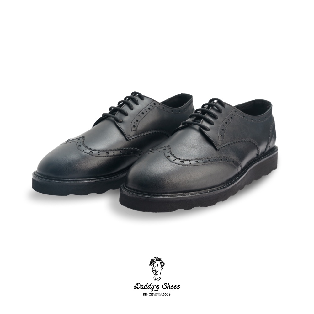 Giày Tây Deryby Daddy's Shoes, Giày Đế Bằng, Derby Shoes Đen