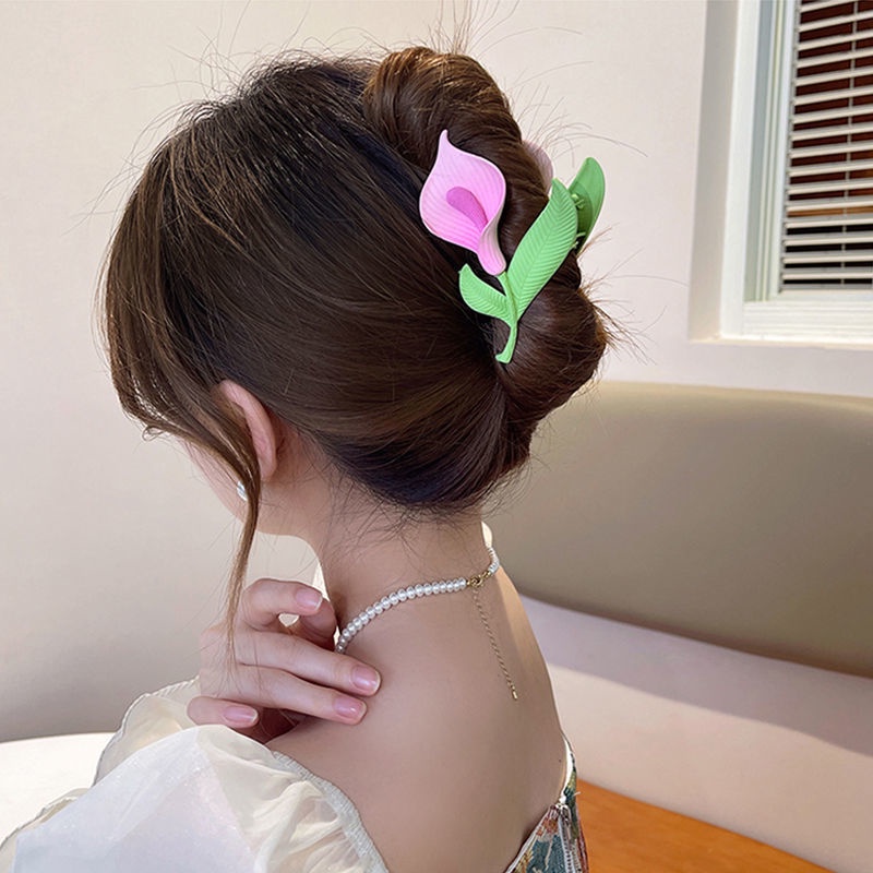 Kẹp Tóc Hình Hoa Màu Hồng Thanh Lịch Thời Trang Mùa Hè Cho Nữ