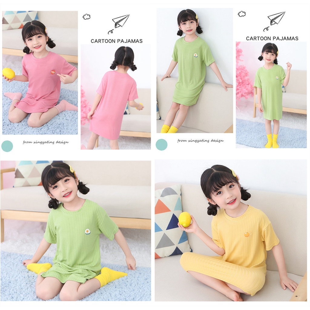 Đầm Ngủ Tay Ngắn Họa Tiết Sọc Ngang 100-160cm