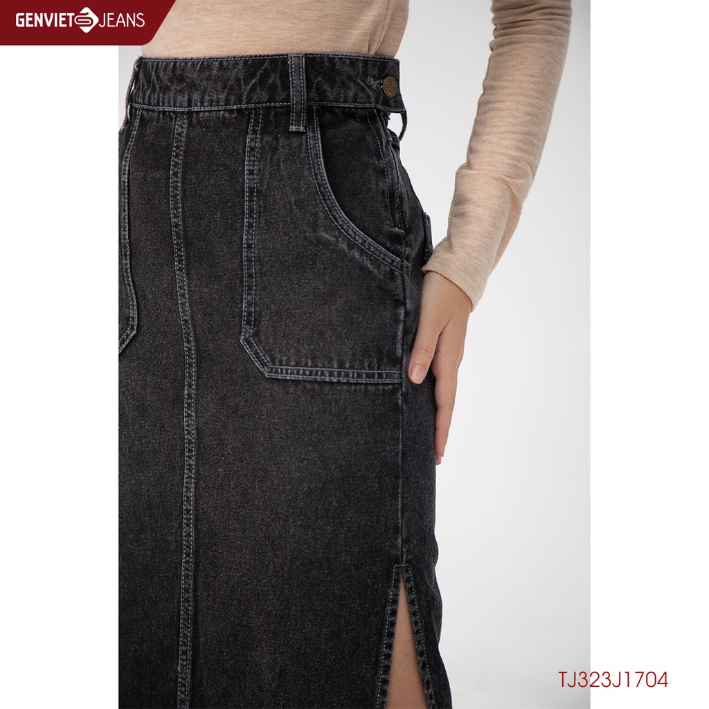 [Mã FAMALLT5 giảm 15% đơn 150k] Juyp nữ jeans suông TJ323J1704 GENVIET