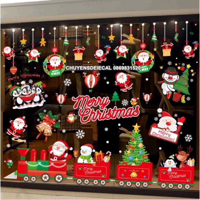 Combo Decal Noel dán tường - Nhiều mẫu khách tự chọn ( BỘ 4 tấm và BỘ 3 tấm )