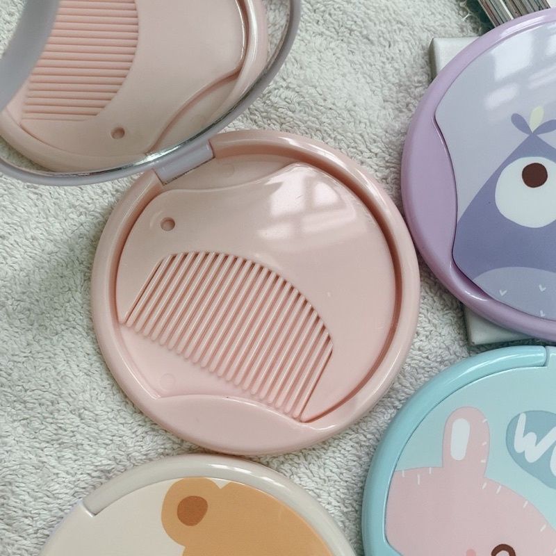 🔥 rẻ vô địch🔥Gương mini có lược bỏ túi hình tròn