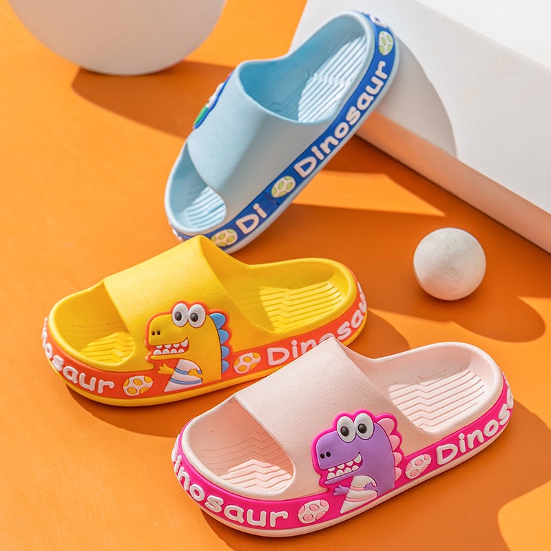 Dép Đi Trong Nhà Đế Mềm Chống Trượt Hình Khủng Long Hoạt Hình Đặc Biệt Phong Cách Mới Cho Bé Trai